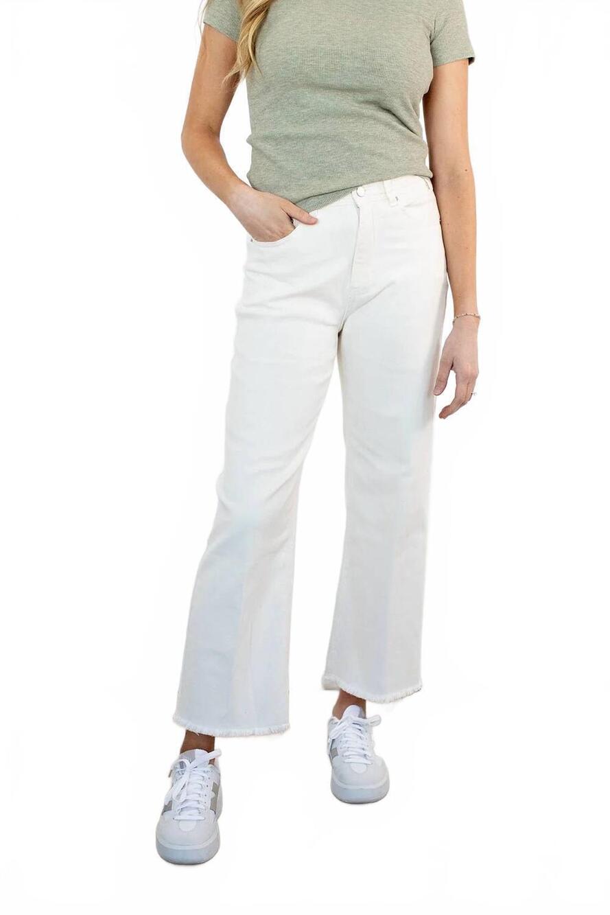 NEW TEA N ROSE avery cropped jeans in ivory
